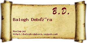 Balogh Debóra névjegykártya
